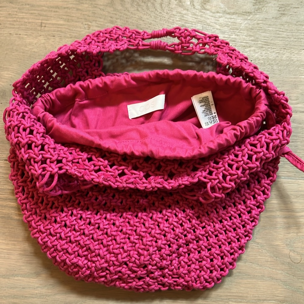 COS Hot Pink Braided Bag - Picture 4 of 10
